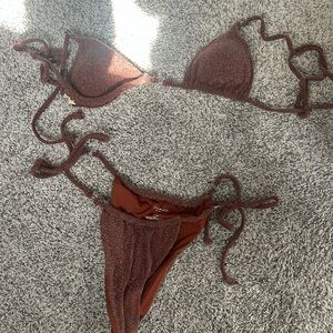 Shimmery brown size small bikini